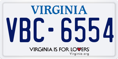VA license plate VBC6554