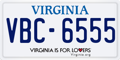 VA license plate VBC6555