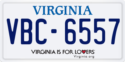 VA license plate VBC6557