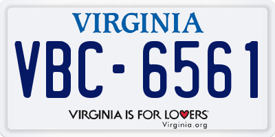 VA license plate VBC6561