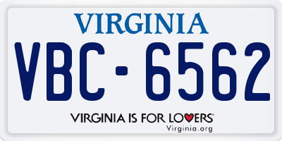 VA license plate VBC6562