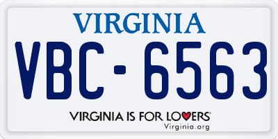 VA license plate VBC6563