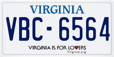 VA license plate VBC6564