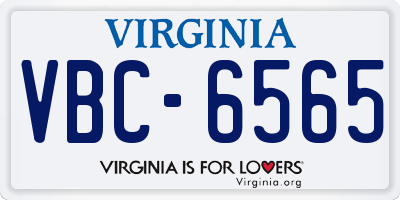 VA license plate VBC6565