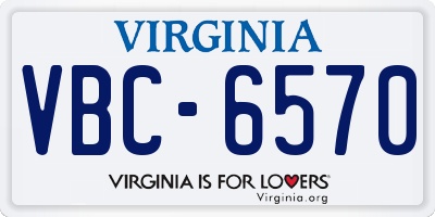 VA license plate VBC6570