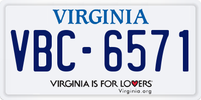 VA license plate VBC6571
