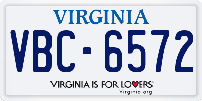 VA license plate VBC6572