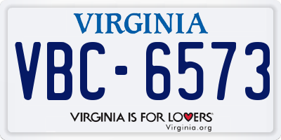 VA license plate VBC6573