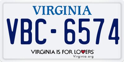 VA license plate VBC6574
