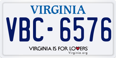 VA license plate VBC6576