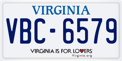 VA license plate VBC6579