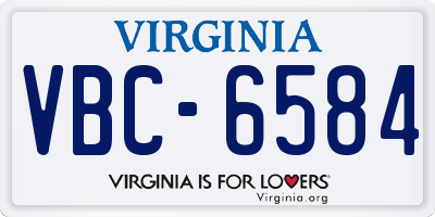 VA license plate VBC6584