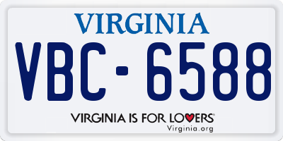 VA license plate VBC6588