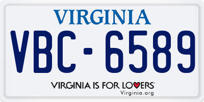 VA license plate VBC6589