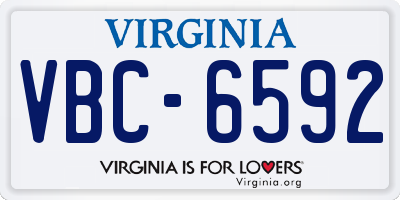 VA license plate VBC6592