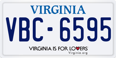 VA license plate VBC6595