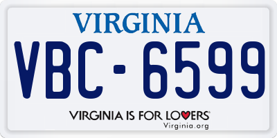 VA license plate VBC6599