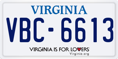 VA license plate VBC6613