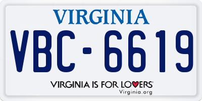 VA license plate VBC6619