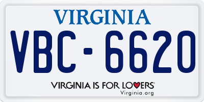 VA license plate VBC6620