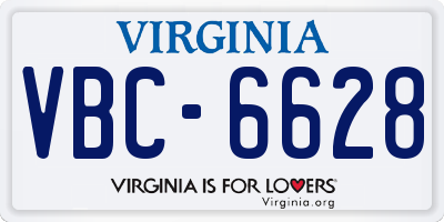 VA license plate VBC6628