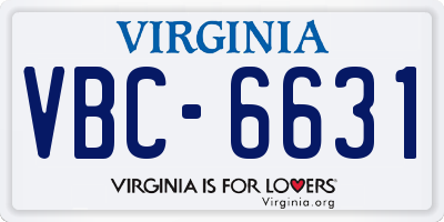 VA license plate VBC6631