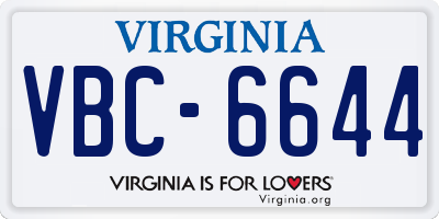 VA license plate VBC6644