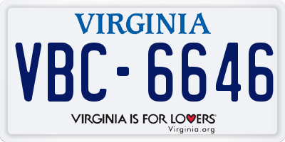 VA license plate VBC6646