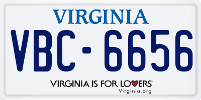 VA license plate VBC6656