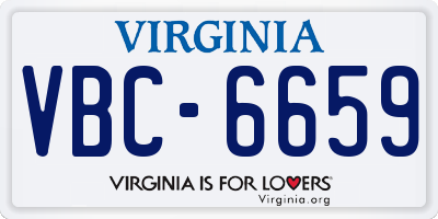 VA license plate VBC6659