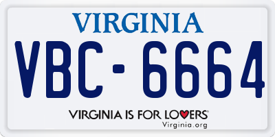 VA license plate VBC6664