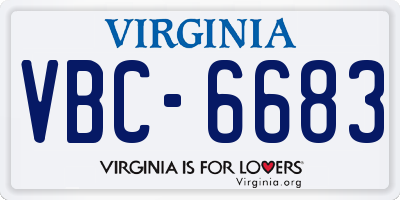 VA license plate VBC6683
