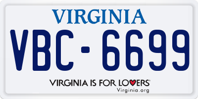 VA license plate VBC6699