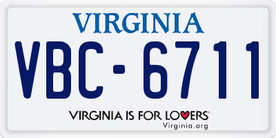 VA license plate VBC6711