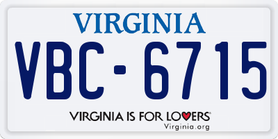 VA license plate VBC6715