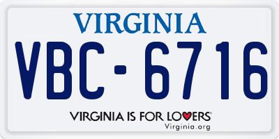 VA license plate VBC6716