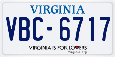 VA license plate VBC6717