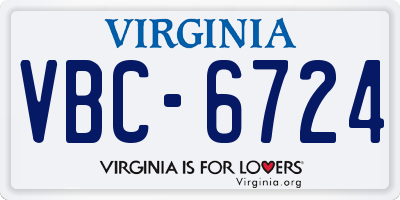 VA license plate VBC6724