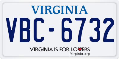 VA license plate VBC6732