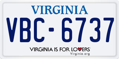 VA license plate VBC6737