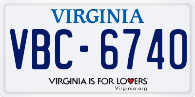 VA license plate VBC6740