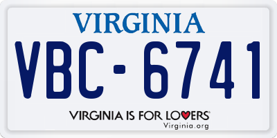 VA license plate VBC6741