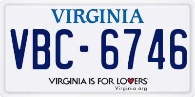 VA license plate VBC6746