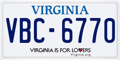 VA license plate VBC6770