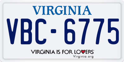 VA license plate VBC6775