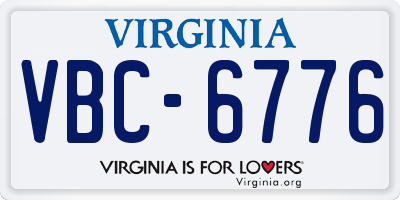 VA license plate VBC6776