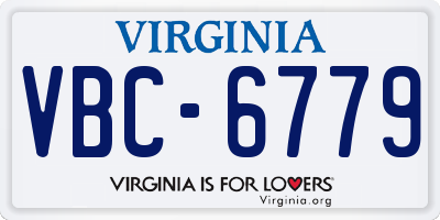 VA license plate VBC6779