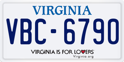 VA license plate VBC6790