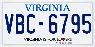VA license plate VBC6795