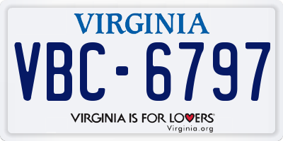 VA license plate VBC6797